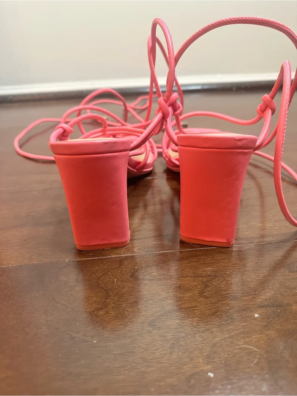 a new day Hot Pink Lace-Up Strappy Heeled Sandals